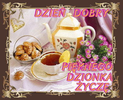 Dzień dobry pięknego dnia pączki herbata z cytryną